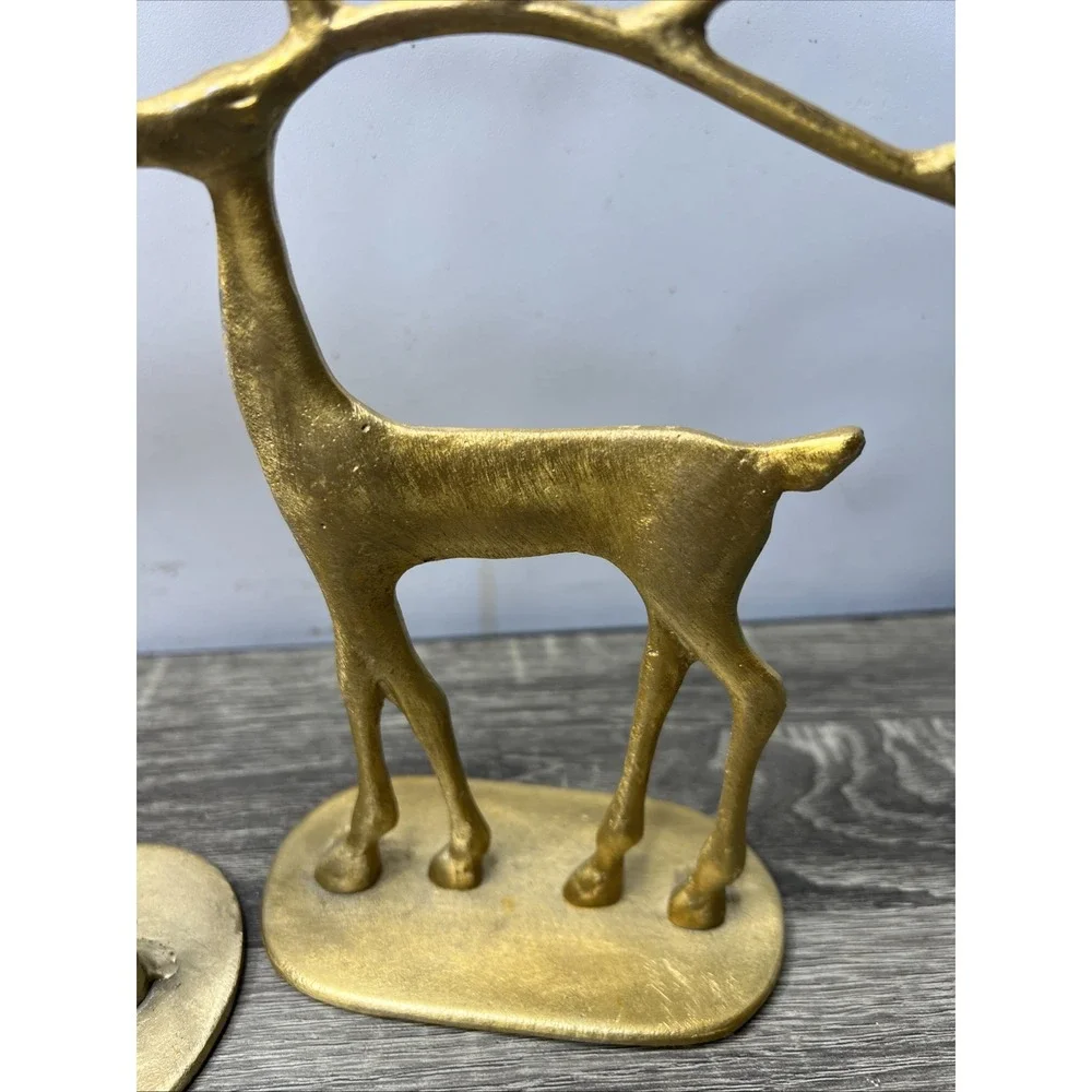 Pottery Barn Brass Sculpted Reindeer Deer Medium 15.75
